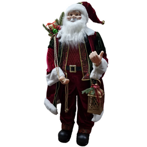 Santa: 120cm | Santa with bag of presents & lantern