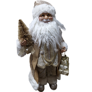 Santa: 45cm | Santa with Gold tree & present bag