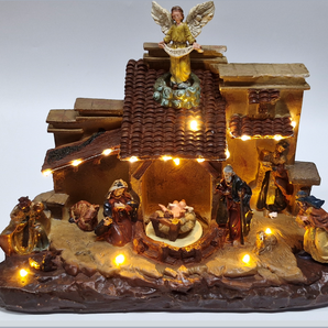 Village: 32cm(L) x 16cm(W) x 25.5cm(H) | Nativity scene