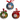 Bauble Decoupage set: 7.5cm | Red, Green & Blue