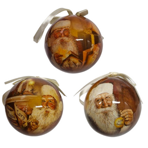 Bauble Decoupage set: 7.5cm | Gold