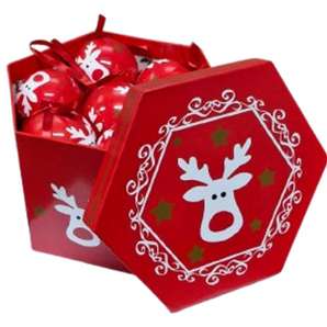 Bauble Decoupage set: 7.5cm | Red