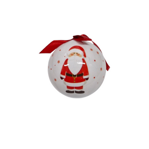 Bauble Decoupage set: 7.5cm | White with Santa