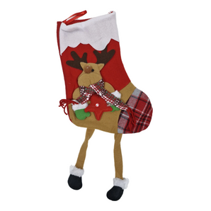 Stocking: 32cm(L) x 22cm(W) | Reindeer with hanging legs