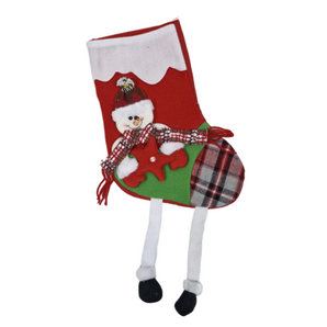 Stocking: 32cm(L) x 22cm(W) | Snowman with hanging legs