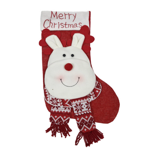 Stocking:42cm(L) x 26cm(W) | Reindeer with scarf