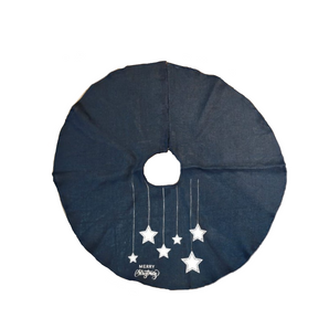 Tree Skirt: Navy with Silver 6 stars | 90cm