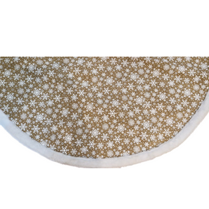 Tree Skirt: Hessian with White fur border | 90cm