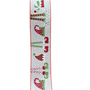 Ribbon: 2.7m (L) x 6.3cm (W) | Elf legs & hats