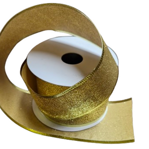 Ribbon: 2.7m (L) x 6.3cm (W | Gold glitter