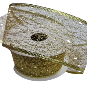 Ribbon: 2.7m (L) x 6.3cm (W) | Gold mesh