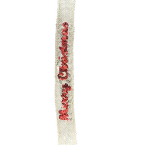 Ribbon: 2.7m (L) x 4cm (W) | Hessian Merry Christmas