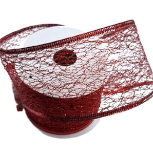 Ribbon: 2.7m (L) x 6.3cm (W) | Red mesh