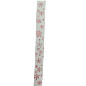 Ribbon: 4.5m (L) x 1.5cm (W) | Red Snowflakes